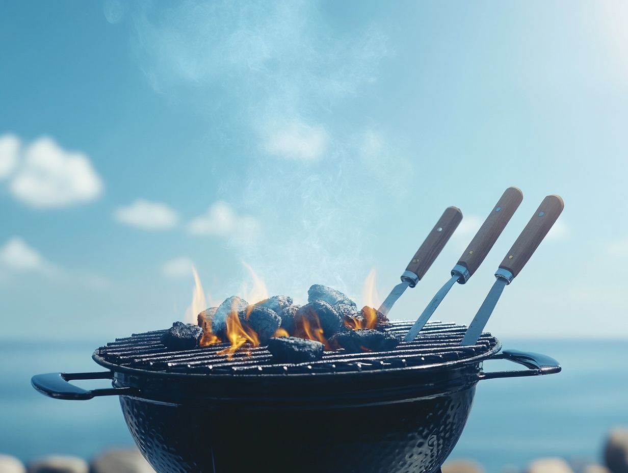 Visual guide to lighting a charcoal grill.