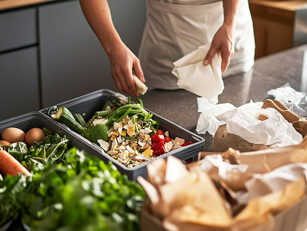 Visual guide on managing cooking waste effectively.